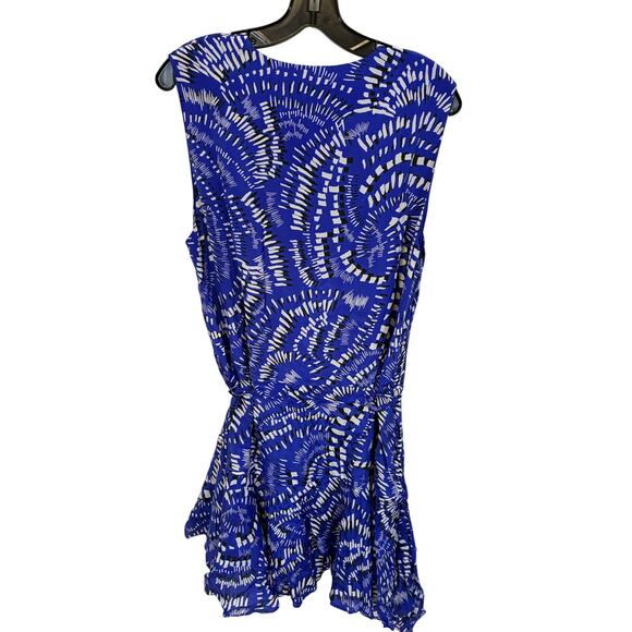 Reiss Elsie Geo Print Dress Blue Coastal Grandma Casual Sz 10 Event Nautical - Picture 8 of 8